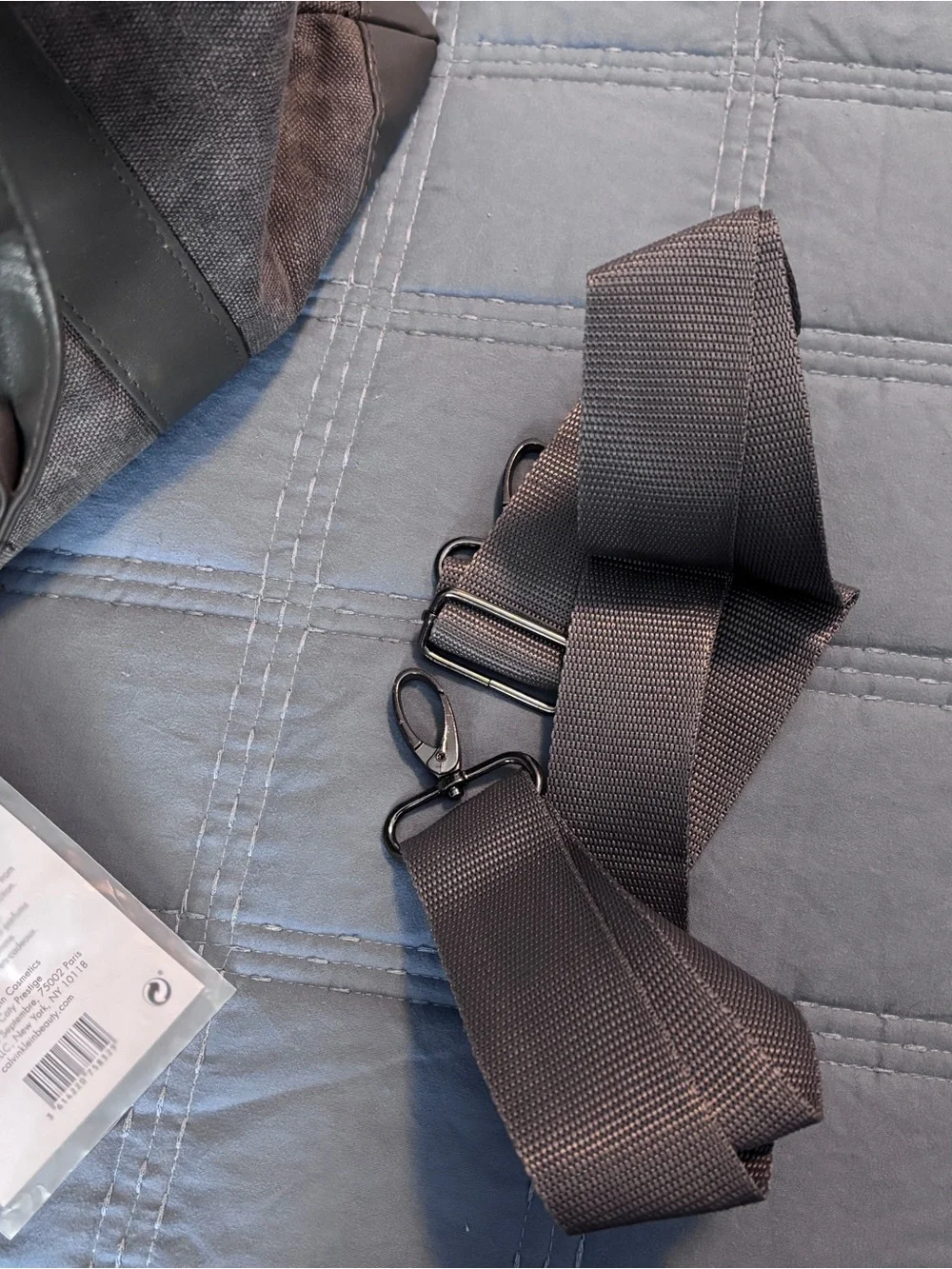 Calvin Klein Charcoal Gray Tote with Faux-Leather Straps